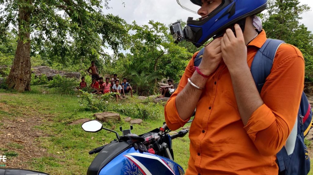 Ghagra waterfalls bike parking